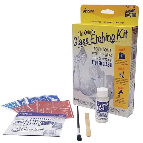 Starter glass etching kit with - glass,